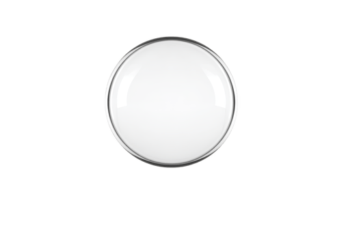 Round, white ceiling light fixture with sleek, modern design is shown against plain background. fixture features smooth, glossy surface and minimalist style, ideal for contemporary interiors png