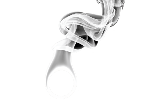Swirling, ethereal white smoke trail rises gracefully against transparency background, creating mesmerizing and mysterious visual effect png
