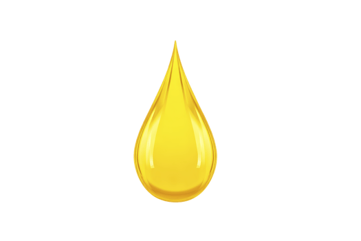 Shiny, golden oil droplet is depicted against plain background, symbolizing purity and richness. droplet smooth surface reflects light, enhancing its vibrant color png