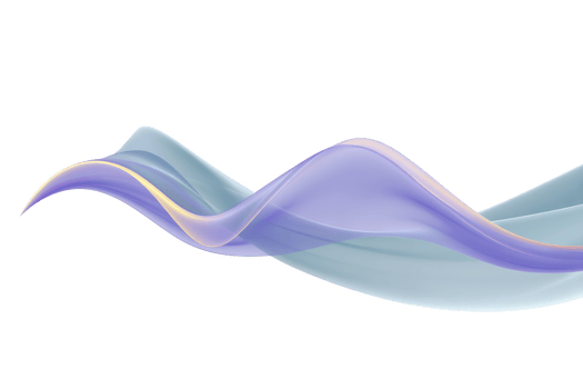 Flowing abstract wave design in soft blue and purple hues creates sense of calm and movement. smooth, translucent layers overlap gracefully, forming dynamic and elegant visual png