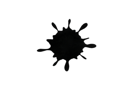 Black ink splatter with irregular edges on transparency background, creating bold and abstract design. splatter shape is organic and dynamic, adding sense of movement png