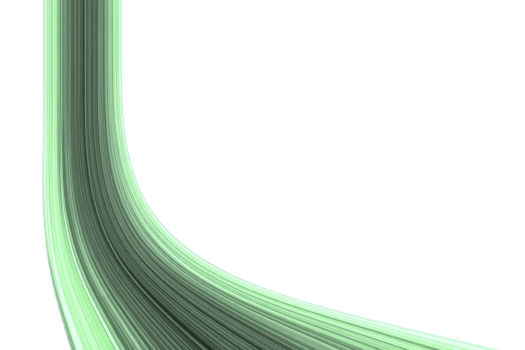 Smooth, abstract green curve flows gracefully against transparency background, creating sense of motion and elegance. gradient effect adds depth and dimension to design png