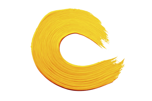 Vibrant yellow brushstroke forms dynamic, curved shape against transparent background, evoking creativity and energy. bold color and fluid motion suggest artistic expression png