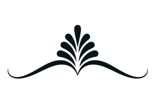 Decorative black flourish design with elegant curves and symmetrical elements, perfect for invitations or ornamental borders. design features central motif with flowing lines png