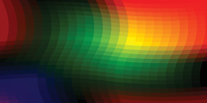 Vibrant Rainbow Pixelated Squares Abstract Background Pride Month LGBTQIA Art work vector