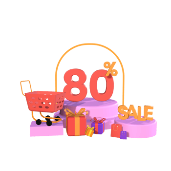 3D Eighty Percent Discount png