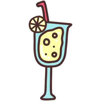 Cute Tropical Lemonade Drink in Glass Illustration png