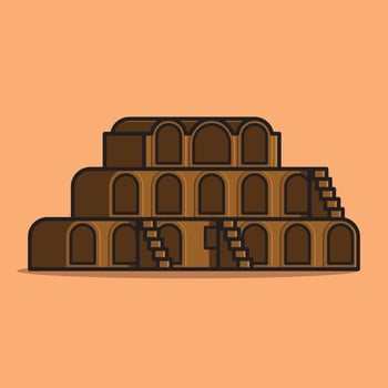 Simple Ksar of Ouleds North Africa cartoon illustration Collection of Traditional House concept icon isolated vector