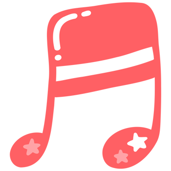 Music Note with Stars Illustration png