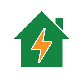 sustainable icon. green energy inside the house. energy source or resource office, eco-friendly energy, electricity symbol.u vector
