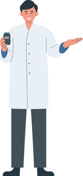 Pharmacist Person Character in Cartoon Design vector
