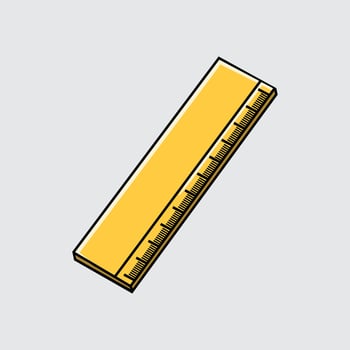 A ruler cartoon illustration isolated on a light background vector