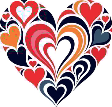 Heart Pattern with Many Small Hearts vector