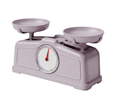 Kitchen weighing scale minimalist 3D rendering in a soft and smooth renderer png