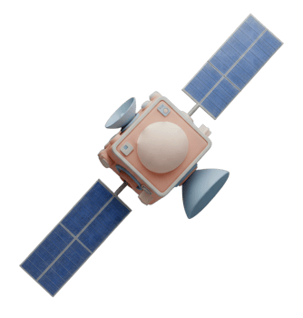 Communications satellite minimalist 3D rendering a soft and smooth renderer png