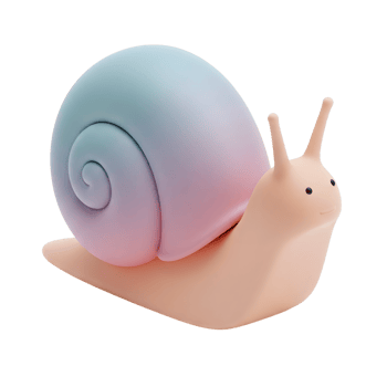 Snail minimalist 3D rendering smooth renderer png