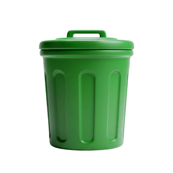 Trash can minimalist 3D rendering and smooth renderer png