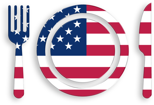 American Flag Plate and Cutlery Icon 4th of July USA Independence Day Veterans Day png