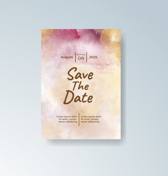 Rustic foliage watercolor invite. vector