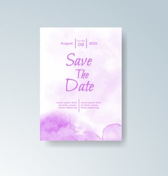 Elegant minimal watercolor wedding invitation. vector
