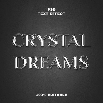 Chrystal Dreams Editable Text Effect psd