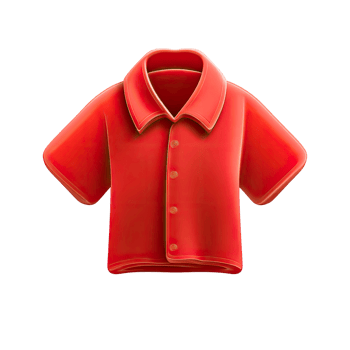 Cartoon Red Button Down Shirt Illustration on Transparent Background cartoon style png