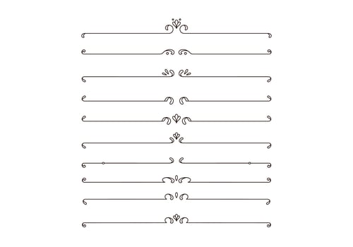 Minimalist Vintage Victorian line divider or text separator collection vector