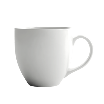White ceramic coffee mug isolated on transparent background png