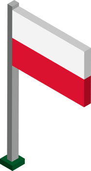 Poland Flag in Isometric dimension. png