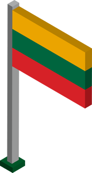 Lithuania Flag in Isometric dimension. png