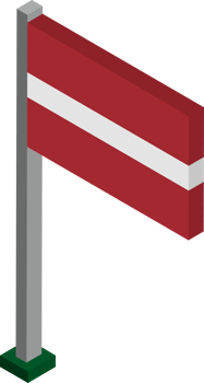 Latvia Flag in Isometric dimension. png