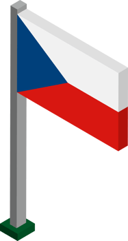 Czech Republic Flag in Isometric dimension. png