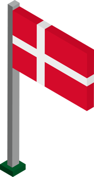 Denmark Flag in Isometric dimension. png