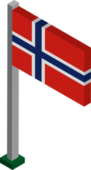 Norway Flag in Isometric dimension. png