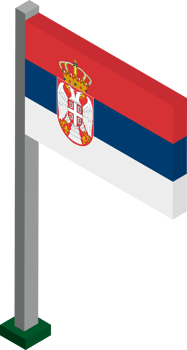Serbia Flag in Isometric dimension. png