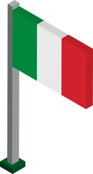 Italy Flag in Isometric dimension. png