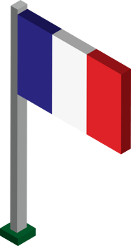 France Flag in Isometric dimension. png