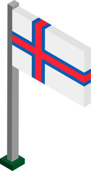 Faroe Islands Flag in Isometric dimension. png