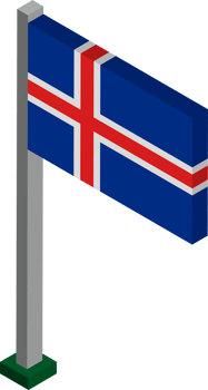 Iceland Flag in Isometric dimension. png