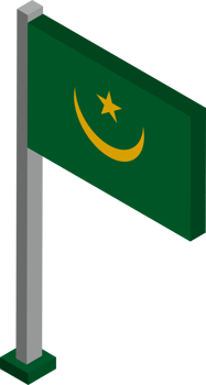 Mauritania Flag in Isometric dimension. png