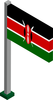 Kenya Flag in Isometric dimension. png