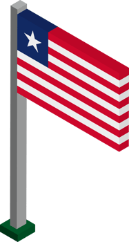 Liberia Flag in Isometric dimension. png