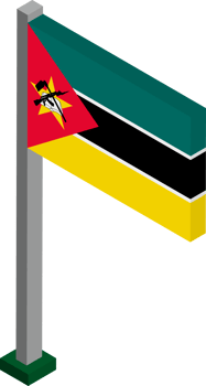 Mozambique Flag in Isometric dimension. png