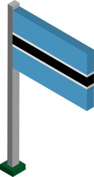 Botswana Flag in Isometric dimension. png