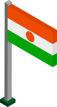 Niger Flag in Isometric dimension. png