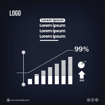 Growth social media banner design art with dark background vector
