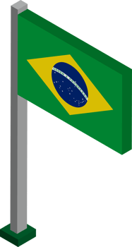 Brazil Flag in Isometric dimension. png