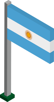 Argentina Flag in Isometric dimension. png