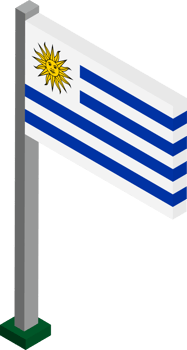 Uruguay Flag in Isometric dimension. png