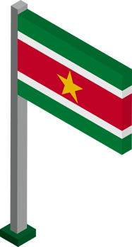 Suriname Flag in Isometric dimension. png